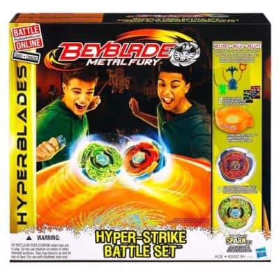 BEYBLADE METAL FURY HYPERBLADES HYPER-STRIKE BATTLE SET