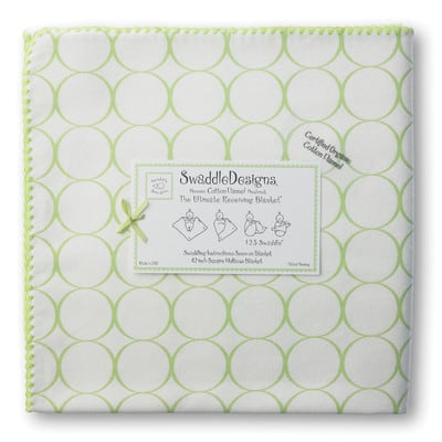 Certified+Organic+Cotton+Ultimate+Receiving+Blanket®+in+Kiwi+with+Mod+Circles+on+Ivory