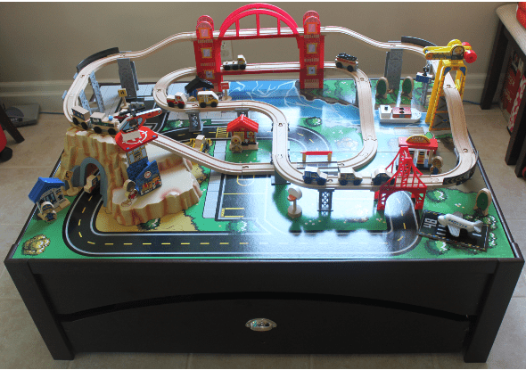 kidkraft metropolis train set & table