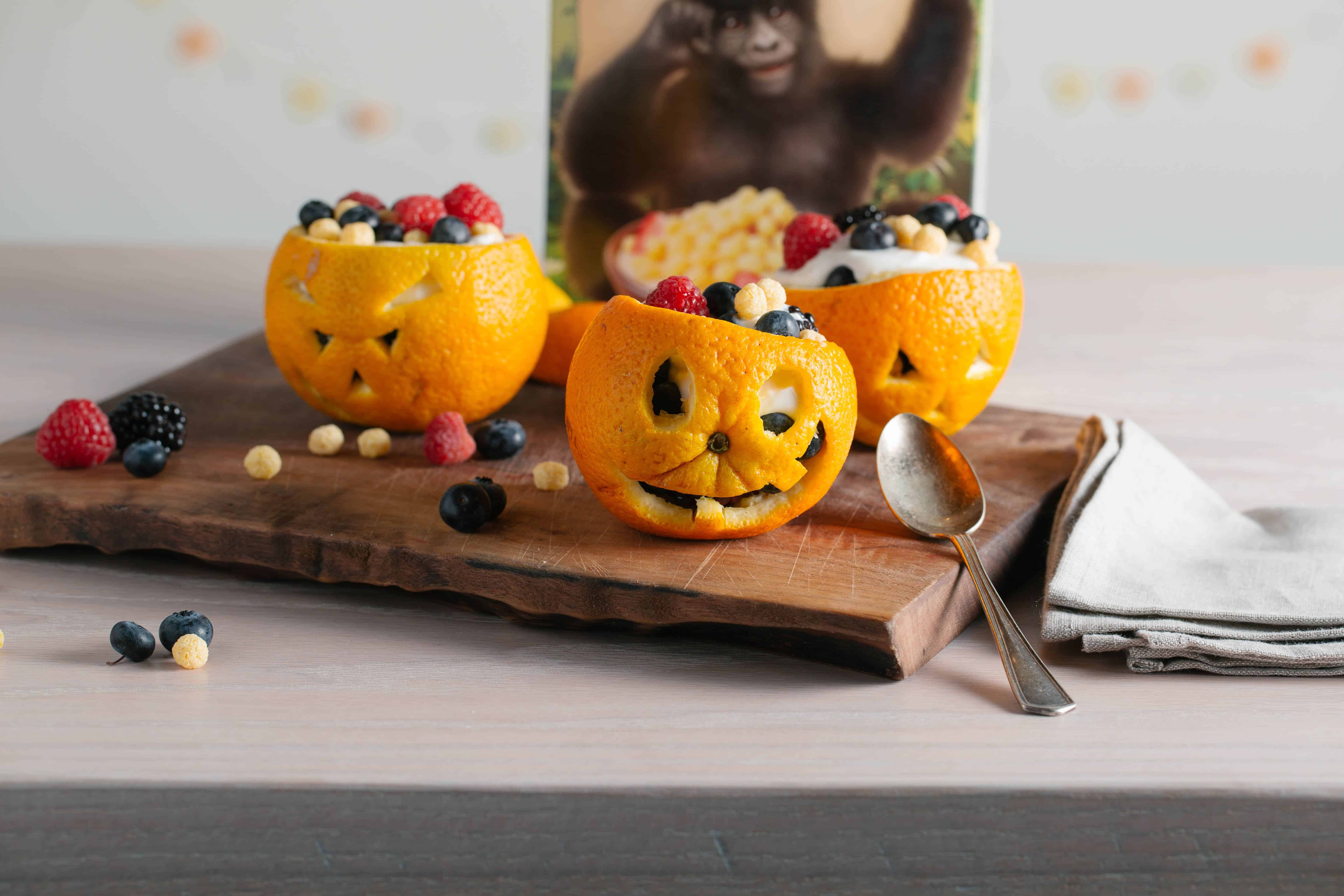 Jack-o-Lantern Breakfast Bowls