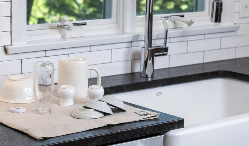 sonoma wool dish drying mat with sleeve