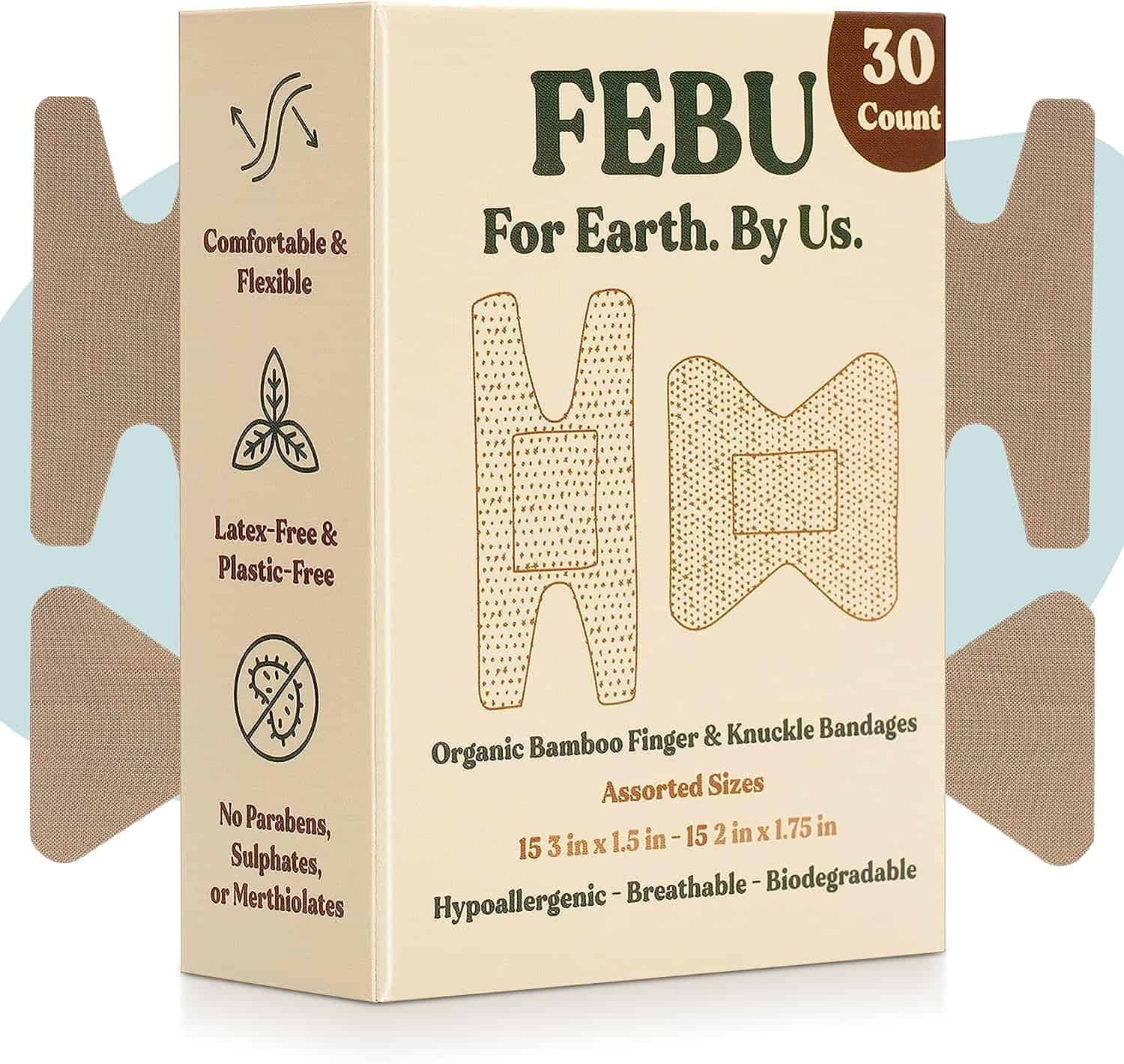 FEBU Eco-Friendly Organic Bamboo Fingertip Bandages